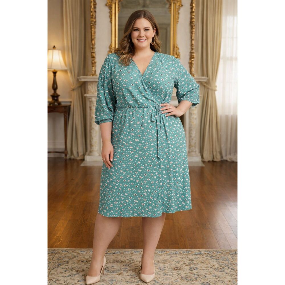 Ann Taylor Mixed Ditzy Floral True Wrap Dress Spring Easter Sunday Plus Size 18